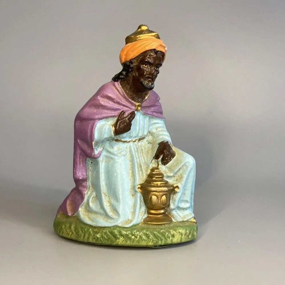 Vintage Germany African American Wise Man Nativity Kneelin Figure 4